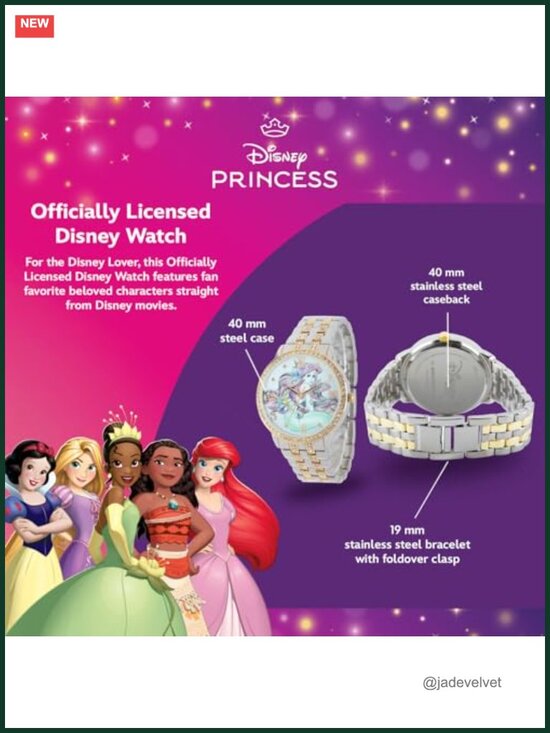 Disney Little Mermaid Ariel Quartz Watch with Rhinestone Bezel main image 6